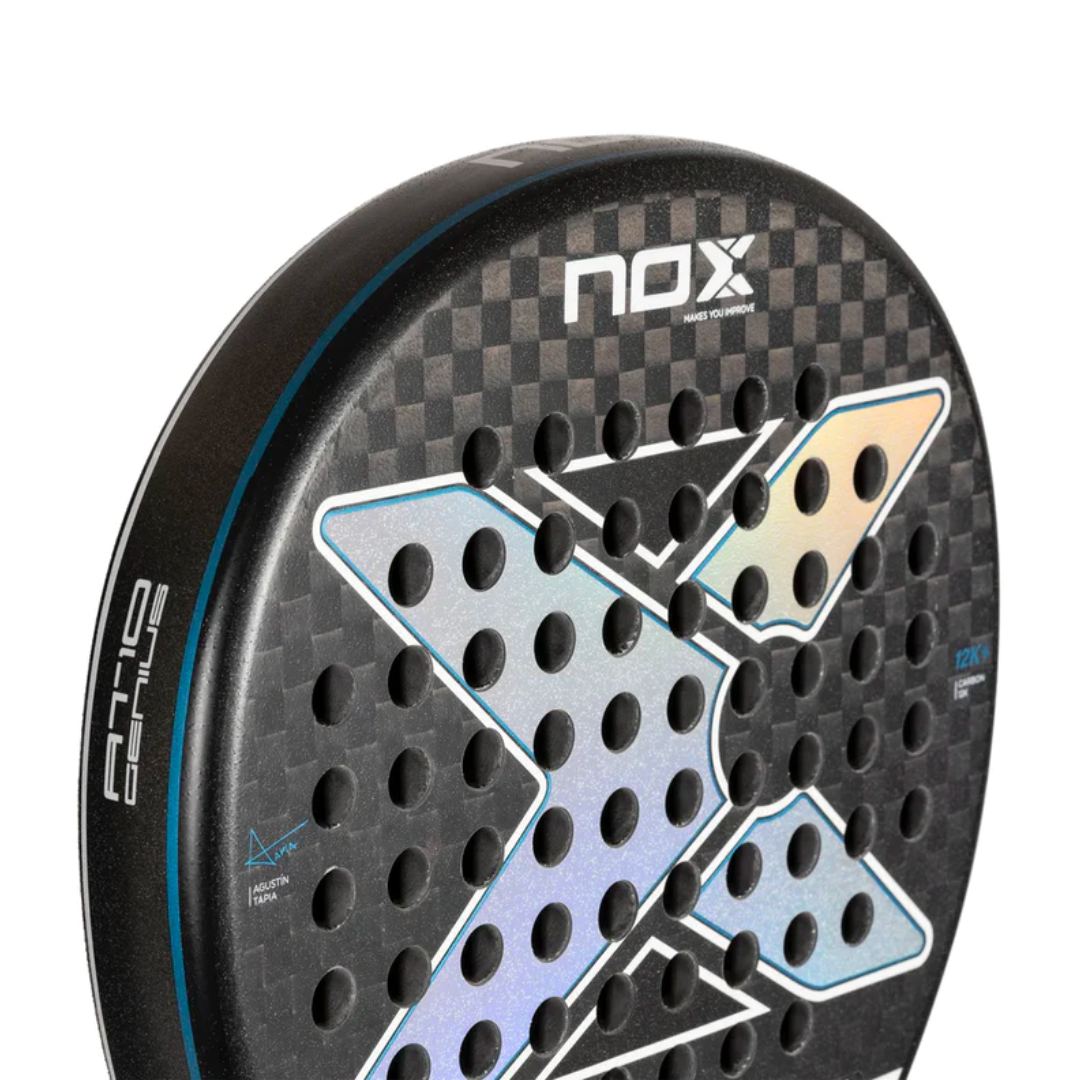 Pala Padel Nox AT10 Genius 12K By Agustin Tapia (360-375gr) 2024 + Funda + Overgrip