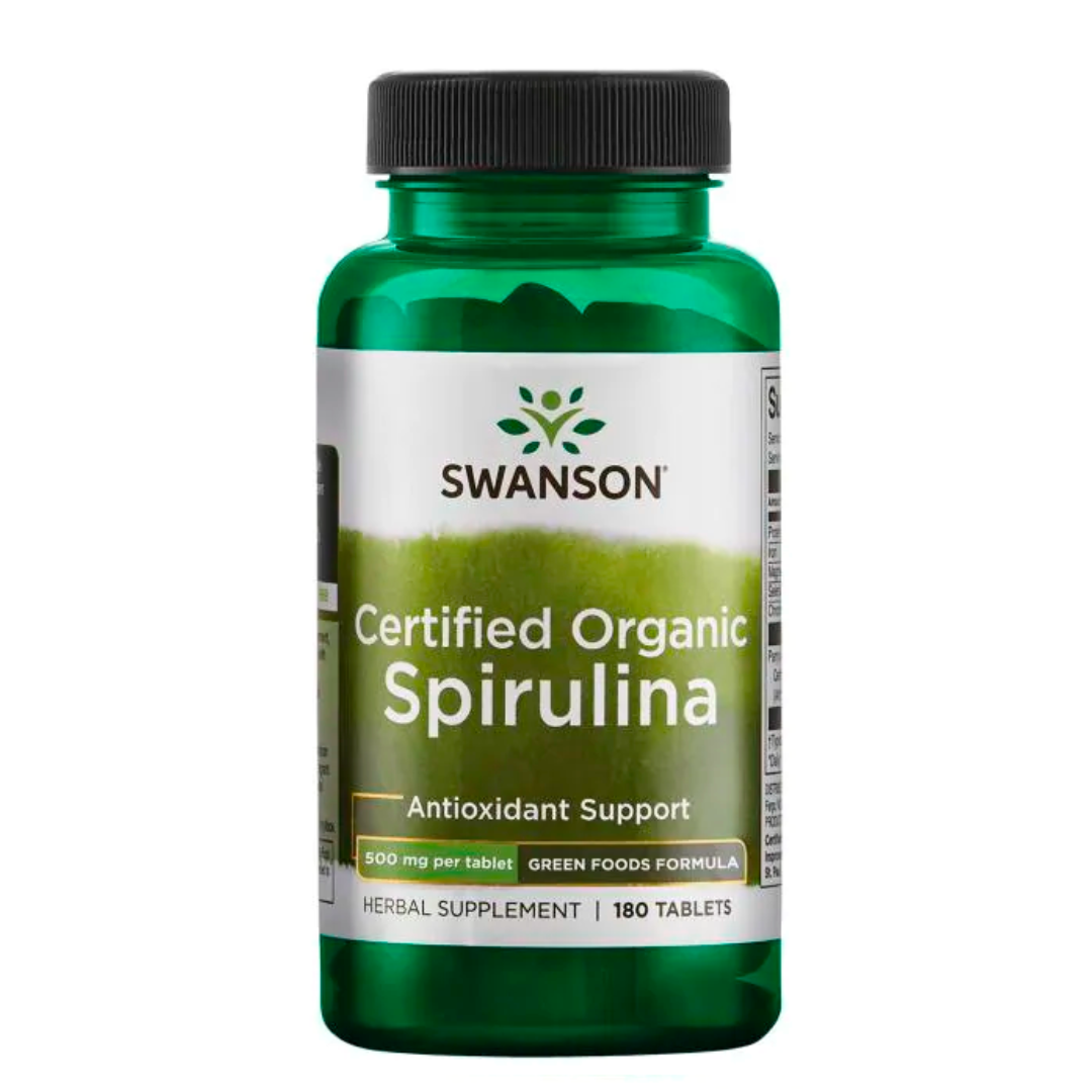 Spirulina 500 mg, 180 Tabletas