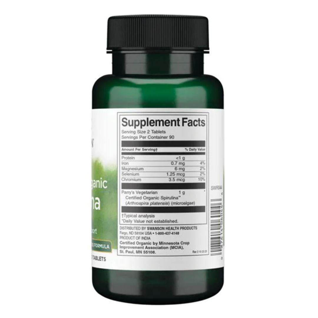 Spirulina 500 mg, 180 Tabletas