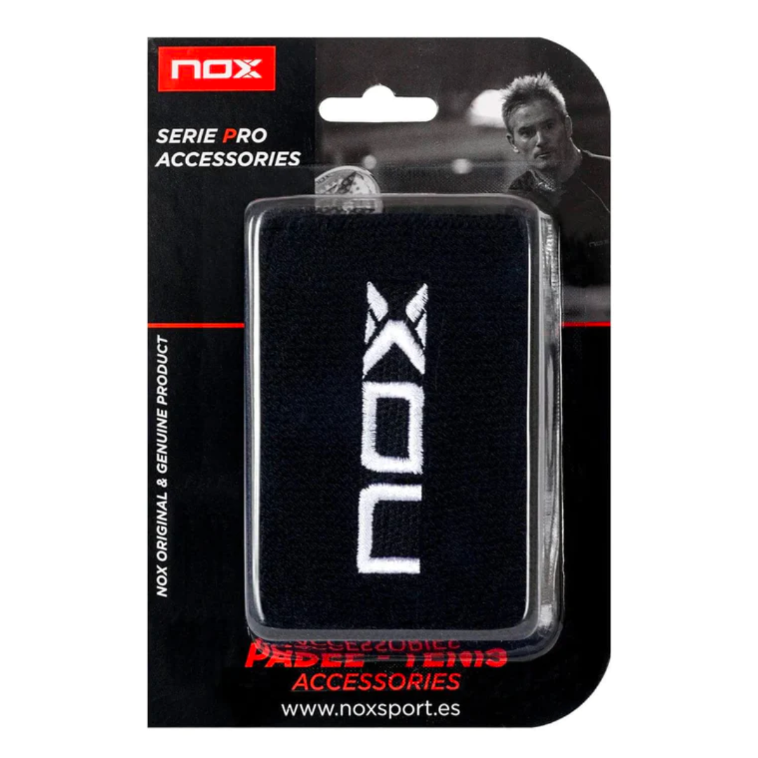 Muñequera Nox Negra logo Blanco X2